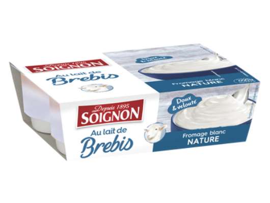 Fromage blanc au lait de brebis nature, Soignon (4 x 100 g)