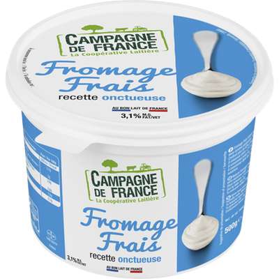 Fromage frais nature au lait pasteurisé 3,1% de MG, Campagne de France (500 g)