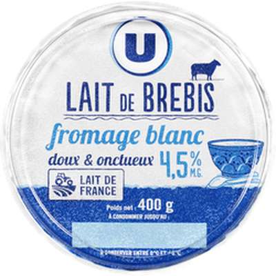 Fromage blanc au lait de brebis 4,5% MG, U (400 g)