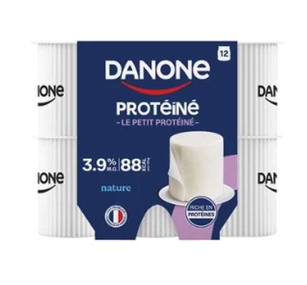 Le petit suisse nature protéiné, Danone (12 x 60 g)