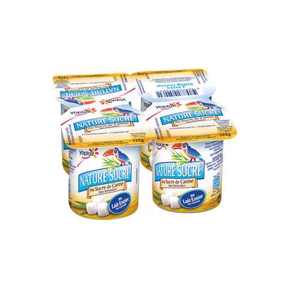 Yaourt nature au sucre de canne, Yoplait (4 x 125 g)