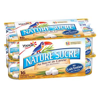 Yaourt nature au sucre de canne, Yoplait (16 x 125 g)