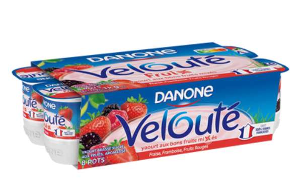 Yaourt velouté aux fruits rouge, Danone (8 x 125 g)