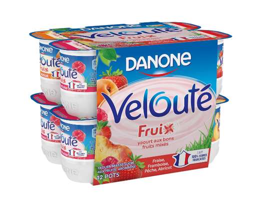 Yaourts aux fruits brassés, Danone (12 x 125 g)