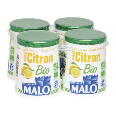 Yaourt citron BIO, Malo (4 x 125 g)