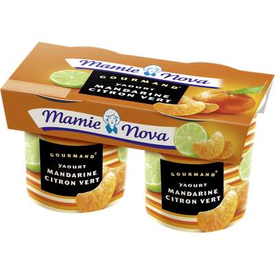 Yaourt Gourmand Mandarine Citron vert, Mamie Nova (2 x 150 g)