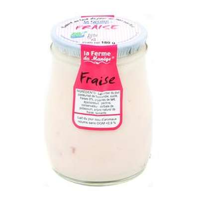 Yaourt entier au lait du jour fraise, La Ferme du Manège (180 g)