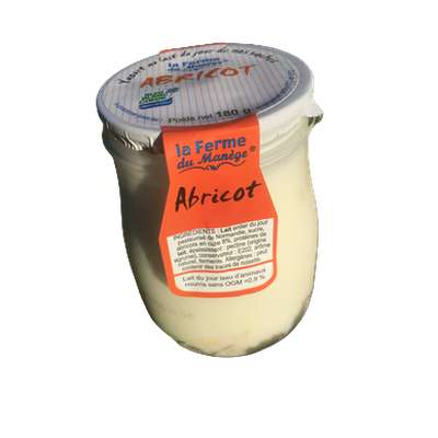 Yaourt entier brassé au lait du jour abricot, La Ferme du Manège (180 g)