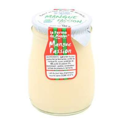 Yaourt entier brassé lait jour mangue passion, La ferme du manège (180 g)