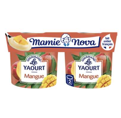 Yaourt gourmand à la mangue, Mamie Nova  (2 x 150 g)