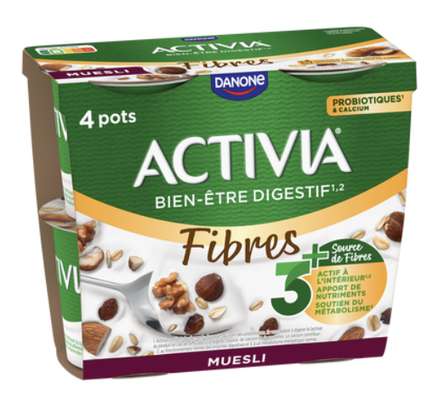 Yaourt au bifidus aux céréales Muesli, Activia (4 x 120 g)