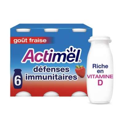 Actimel goût fraise, Danone (6 x 100 g)