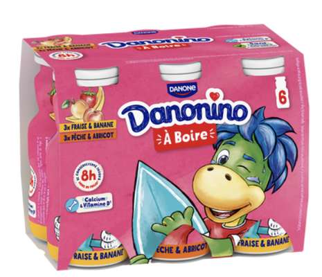 Yaourt à boire Danonino banane pêche et abricot, Danone (6 x 100 g)