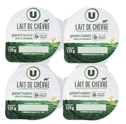 Yaourt au lait de chèvre nature, U (4 x 125 g)