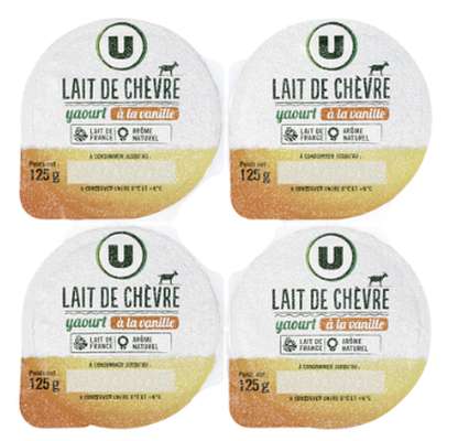 Yaourt au lait de chèvre à la vanille, U (4 x 125 g)
