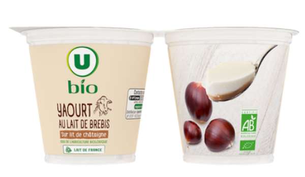 Yaourt au lait de brebis sur lit de châtaigne BIO, U (2 x 125 g)
