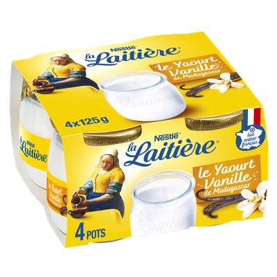 Yaourt saveur vanille, La Laitière (4 x 125 g)
