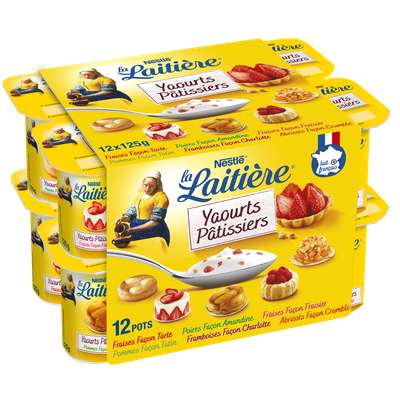 Yaourts pâtissiers, La Laitière (12 x 125 g)