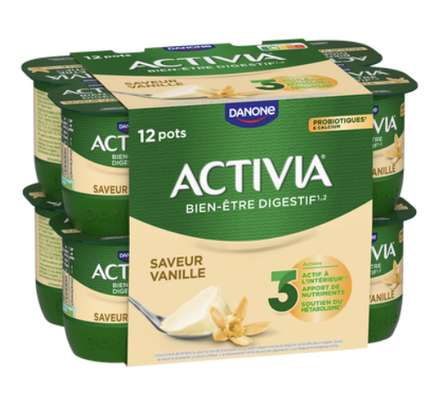 Yaourt au bifidus saveur Vanille, Activia (12 x 125 g)