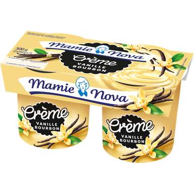 Crème dessert Vanille Bourbon, Mamie Nova (2 x 150 g)