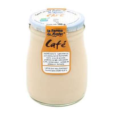 Yaourt entier brassé au lait du jour café, La Ferme du Manège (180 g)