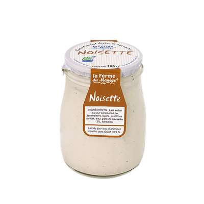 Yaourt entier brassé au lait du jour noisette, La Ferme du Manège (180 g)