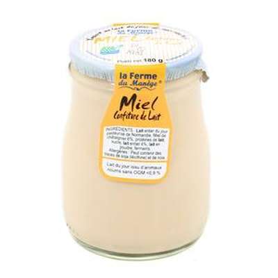 Yaourt entier au lait du jour miel confiture de lait, La Ferme du Manège (180 g)