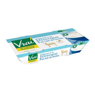 Yaourt à la Grecque au lait de brebis BIO, Vrai (2 x 125 g)