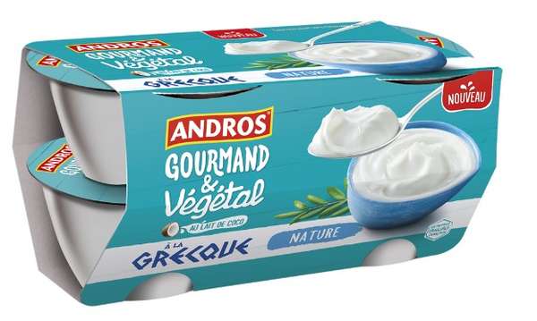 Grec végétal nature lait de coco, Andros (4 x 125g)
