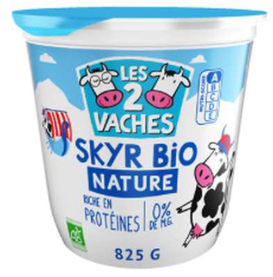 Skyr nature 0% MG BIO, Les 2 vaches (825 g)