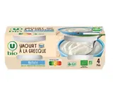 Yaourt à la grecque nature BIO, U BIO (4 x 125 g)