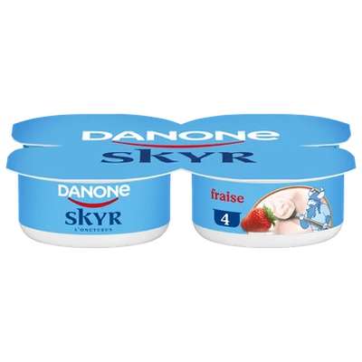 Skyr l'Onctueux à la fraise, Danone (4 x 100 g)