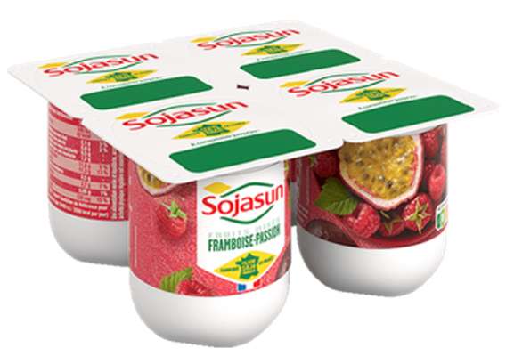 Dessert végétal Framboise Passion, Sojasun (4 x 100 g)