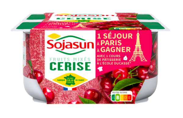 Dessert végétal Cerise, Sojasun (4 x 100 g)