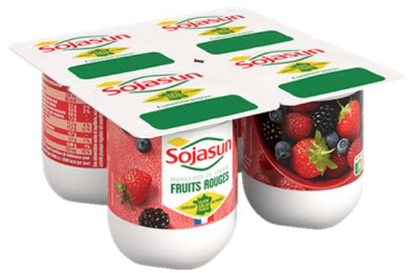 Dessert végétal Fruits Rouges, Sojasun (4 x 100 g)