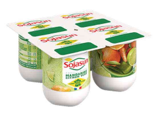 Dessert végétal Mandarine Citron vert, Sojasun (4 x 100 g)