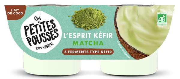 Dessert végétal esprit kéfir matcha au lait de coco BIO, Les Petites Pousses (2 x 100 g)
