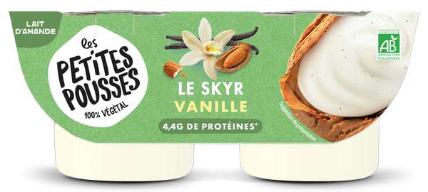 Skyr au lait d'amande vanille BIO, Les Petites Pousses (2 x 100 g)