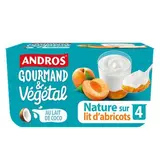 Brassé végétal nature sur lit d'abricot, Andros (4 x 100 g)
