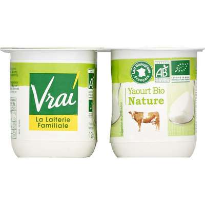 Yaourt nature BIO, Vrai (4 x 125 g)