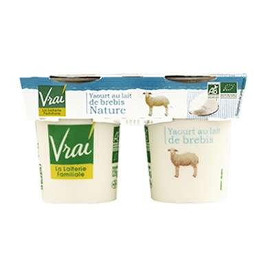 Yaourt nature de brebis BIO, Vrai (2 x 125 g)