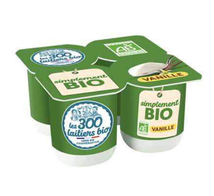 Yaourt vanille BIO, Les 300 laitiers (4 x 110 g)