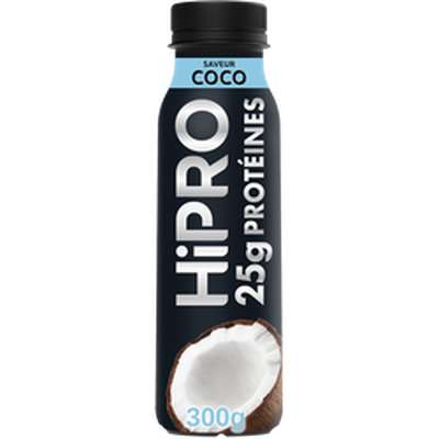 Spécialité laitière à boire protéiné saveur coco, Hipro (300 g)