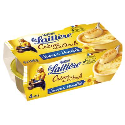 Crème aux Oeufs Vanille, La Laitière (4 x 100 g)
