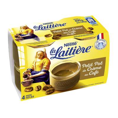 Petit Pot de Crème au Café, La Laitière (4 x 100 g)