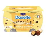 Crème dessert Pop Vanille et billes 3 Chocolats, Danette (4 x 117 g)