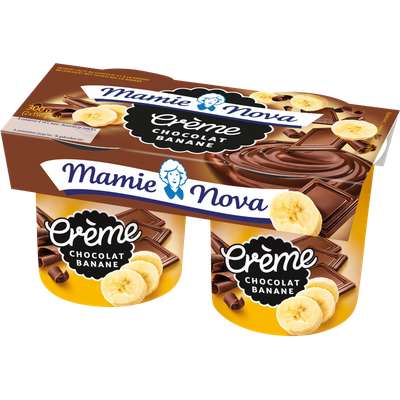 Crème dessert Chocolat Banane, Mamie Nova (2 x 150 g)