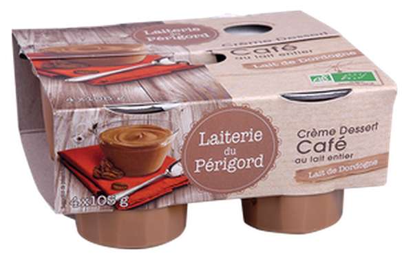 Crèmes dessert au café BIO, Laiterie du Périgord (x 2, 420 g)