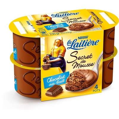 Secret de mousse au Chocolat au lait, La Laitière (4 x 59 g)