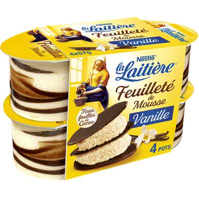 Feuilleté de mousse à la vanille, La Laitière (4 x 57 g)